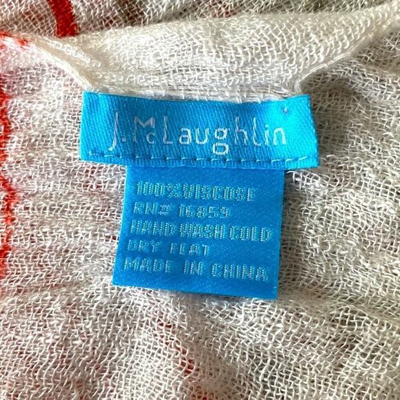 J. Mclaughlin red white blue striped scarf with tassel fringe. Very soft
C - Picture 5 of 8